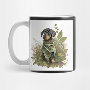 Vintage Camo Puppy Doberman Mug